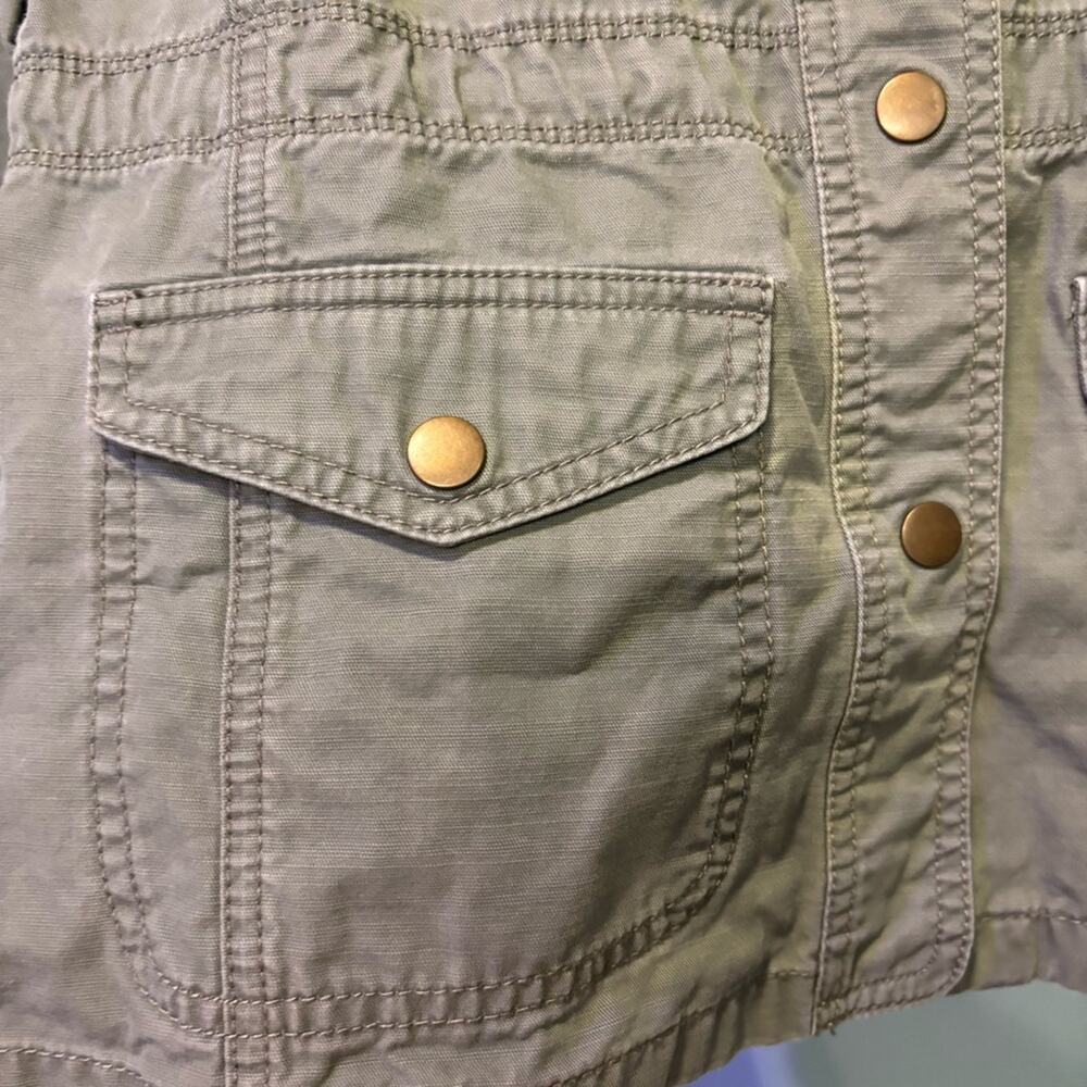 Talbots Petite Green Cinch Waist Utility Pockets Jacket Classic Design Size P - Picture 2 of 10